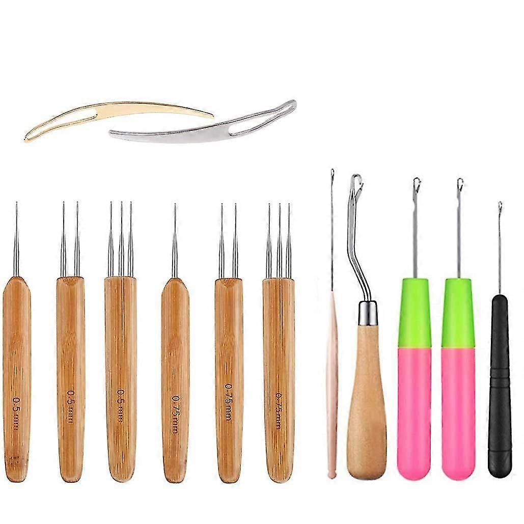 Dreadlock Häkelnadeln - Dread Lock Werkzeug Set,Riegel Nadel Häkelnadel Set für Flechthaar,Teppich M - MXBC