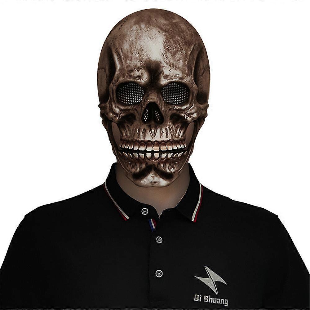 Halloween Party Realistic Props Supplies Skull Mask, Scary Mask with Movable Jaw, Latex Mask Skeleton Carnival Creepy Mask Gifts