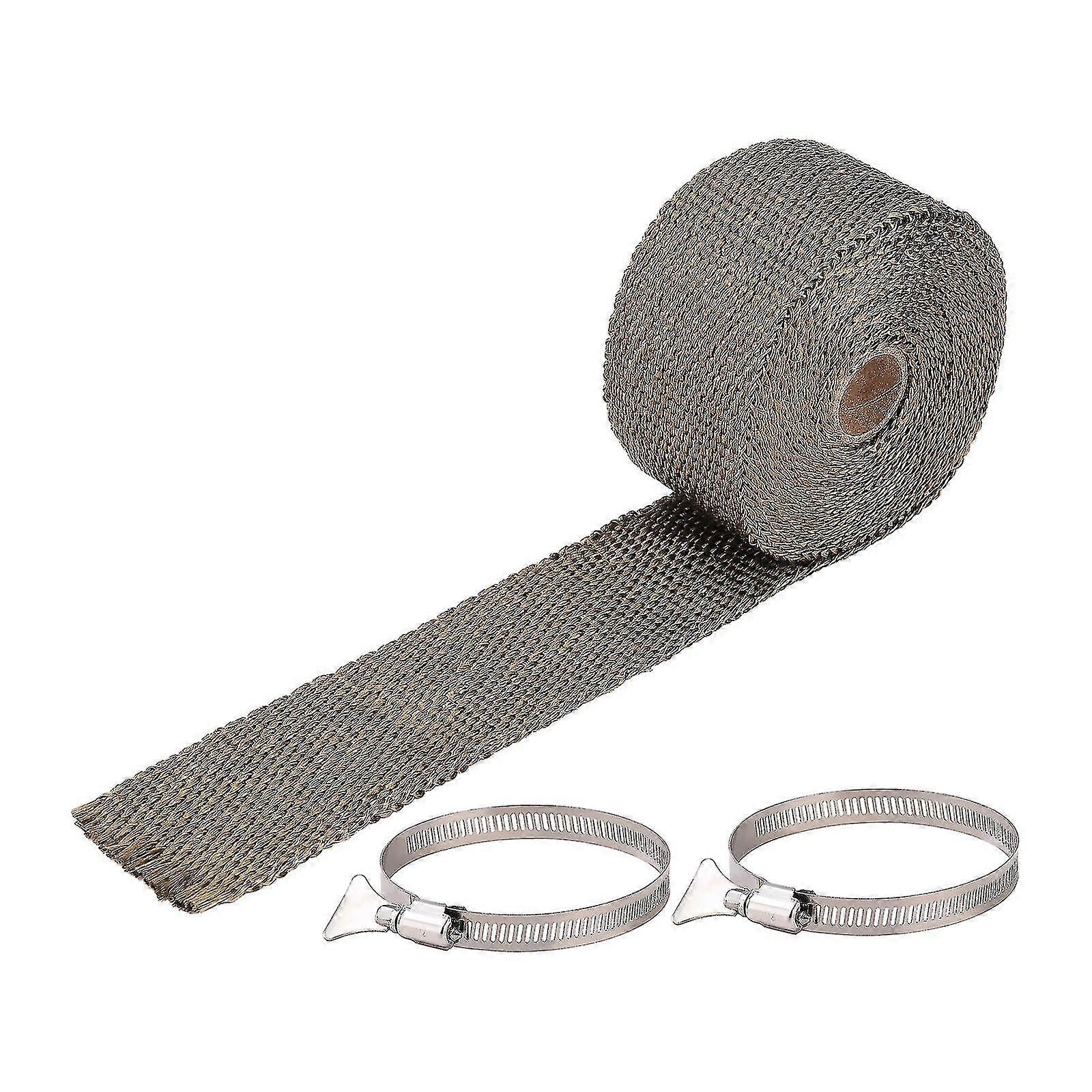 Fireproof Pipe Wrap with 2 Clips - Anti-scald Chimney Ribbon for Pipe Insulation and Furnace Flue Protection
