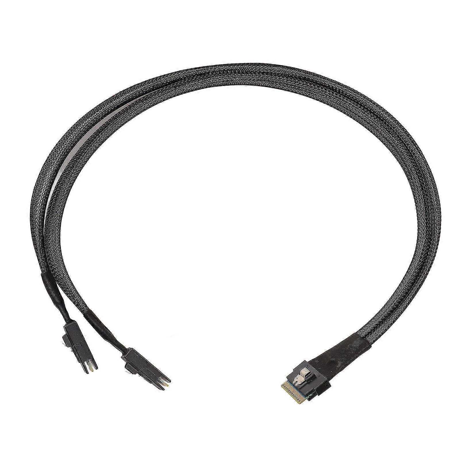 12Gbps Mini SAS Cable, 0.5m Length, SFF8654 8I to 2xSFF8087 SATAATA Interface