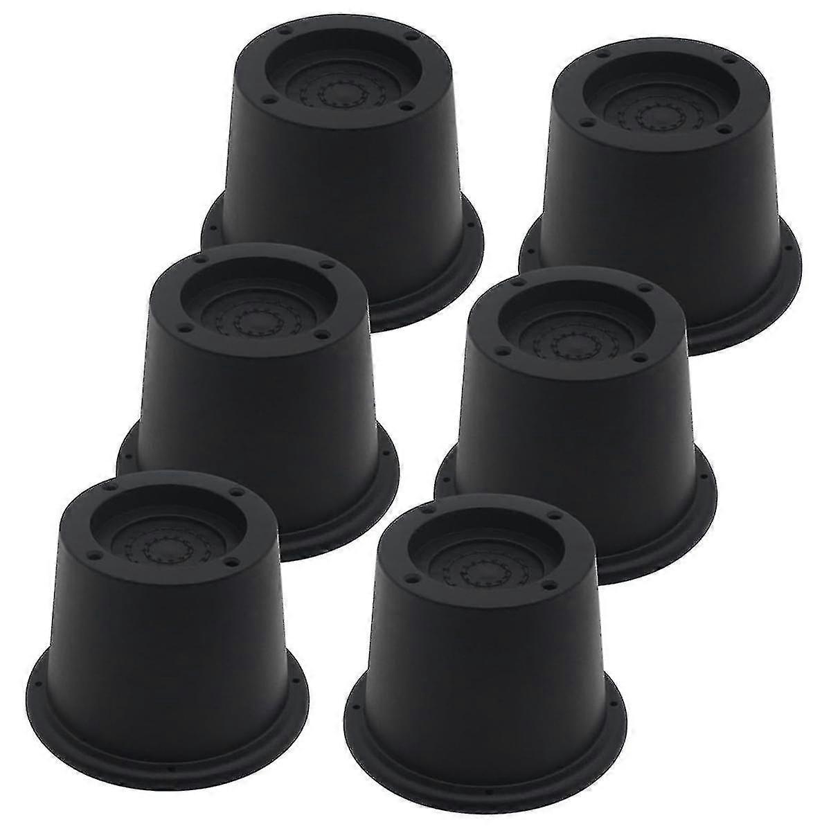 6Pack Móveis Risers Cama Preta Risers 2.3 polegadas, Elevadores de cama Risers para sofá, sofá, escrivaninha, extensores Sup