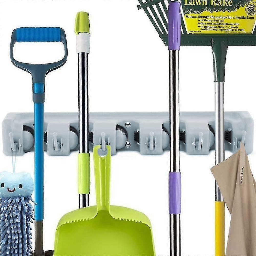 Broom Mop Holder, Wall Mounted Organizer,utility Room Storage