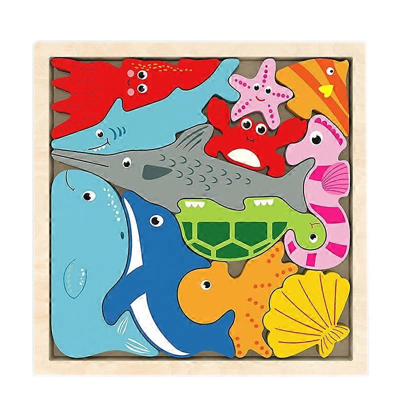 2 PCS Cartoon 3D Puzzle Board Toy(Ocean)