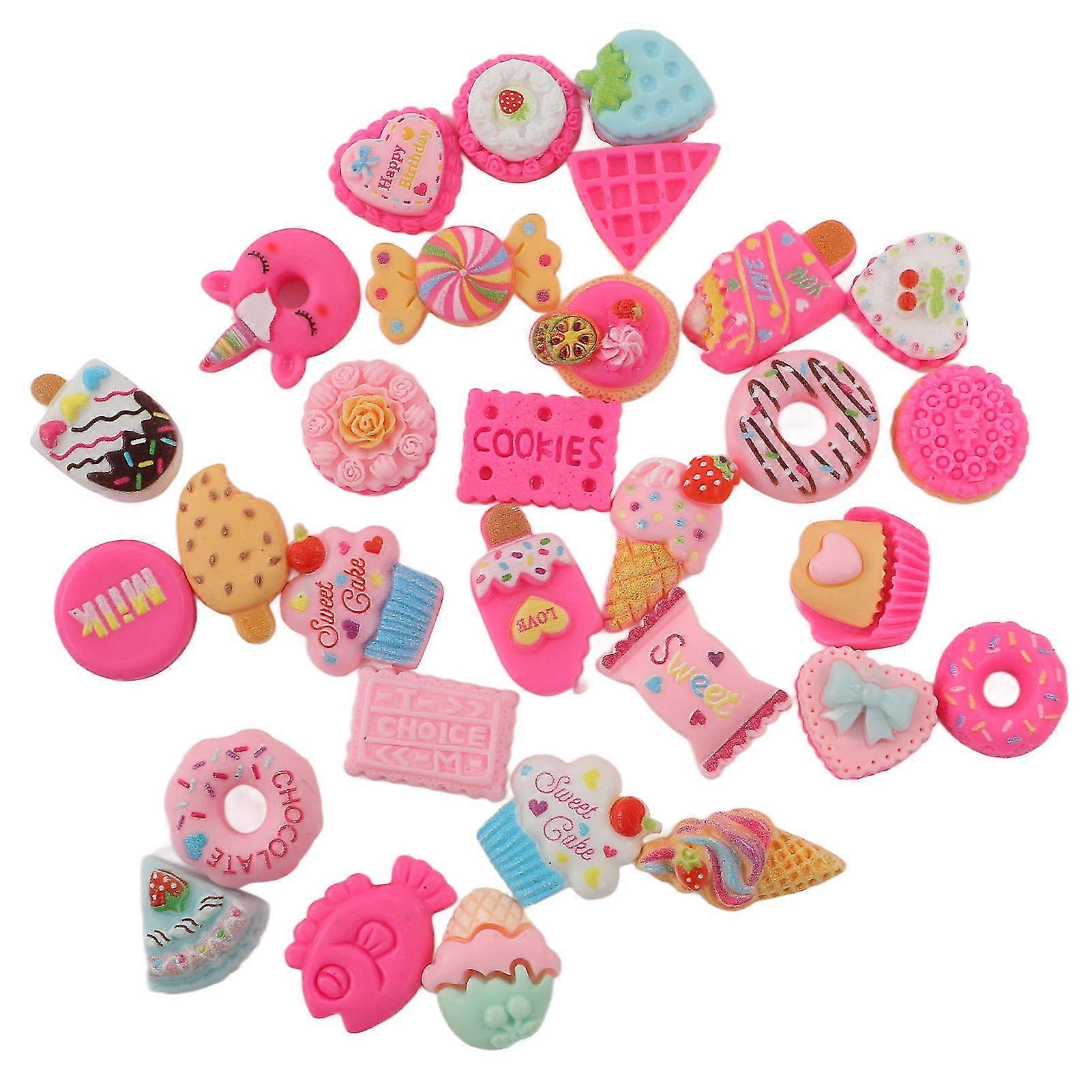 DIY Food Charms for Decorating Desserts Cakes Ice Cream Bread Donuts Cookies and Candy - 30 Pieces