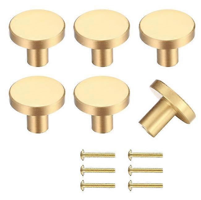 20 * 25 mm 6 Pieces Drawer Knobs, Gold Furniture Knobs, Round Cabinet Knobs, Gold Brass Drawer Knobs, Kitchen Door Handles for Decor