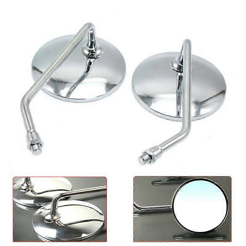 QX 2Pcs/Pair 8mm 10mm Motorcycle Back Side Convex Mirror Rearview Mirror Scooter E-Bike Motor Rear View Mirrors Good Quality