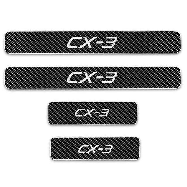 for Mazda CX5 CX-5 CX-3 CX-7 CX 7 CX-30 MX-5 4D Carbon Fiber Car Door Sill Protector Welcome Pedal Decoration Stickers 4Pcs