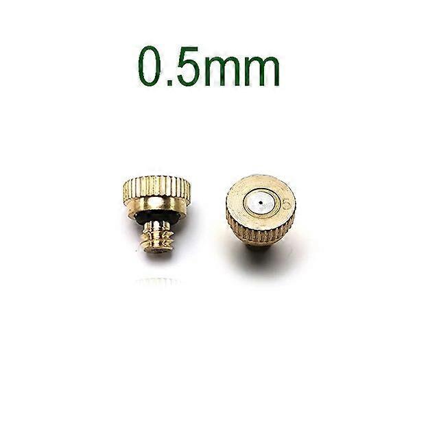 10PCS Threaded Brass Misting Nozzle 0.1-0.8mm Orifice Water Mister Parts Fog Nozzle For Patio Misting System Outdoor Cooling