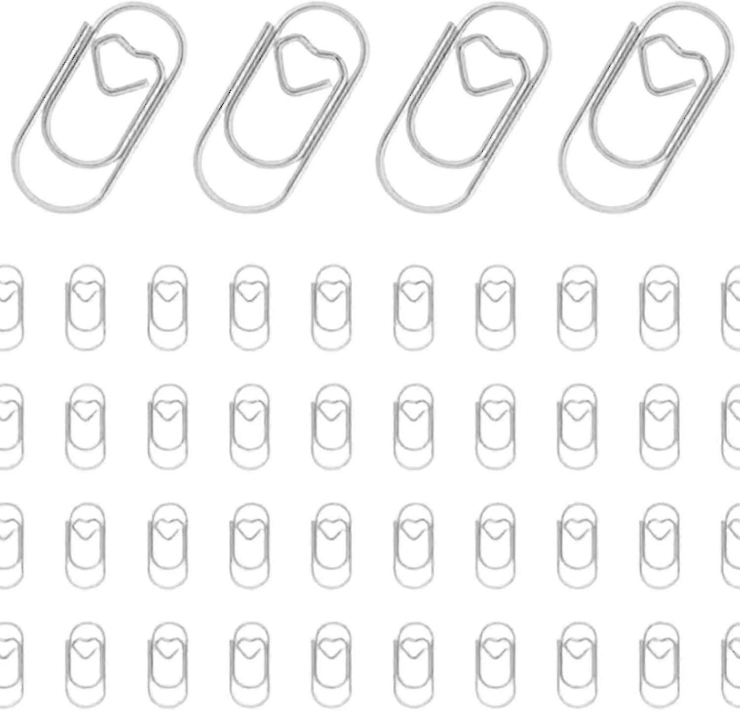 150pcs Small Creative Hjerte formet binders-rust Motstandsdyktig (sølv)