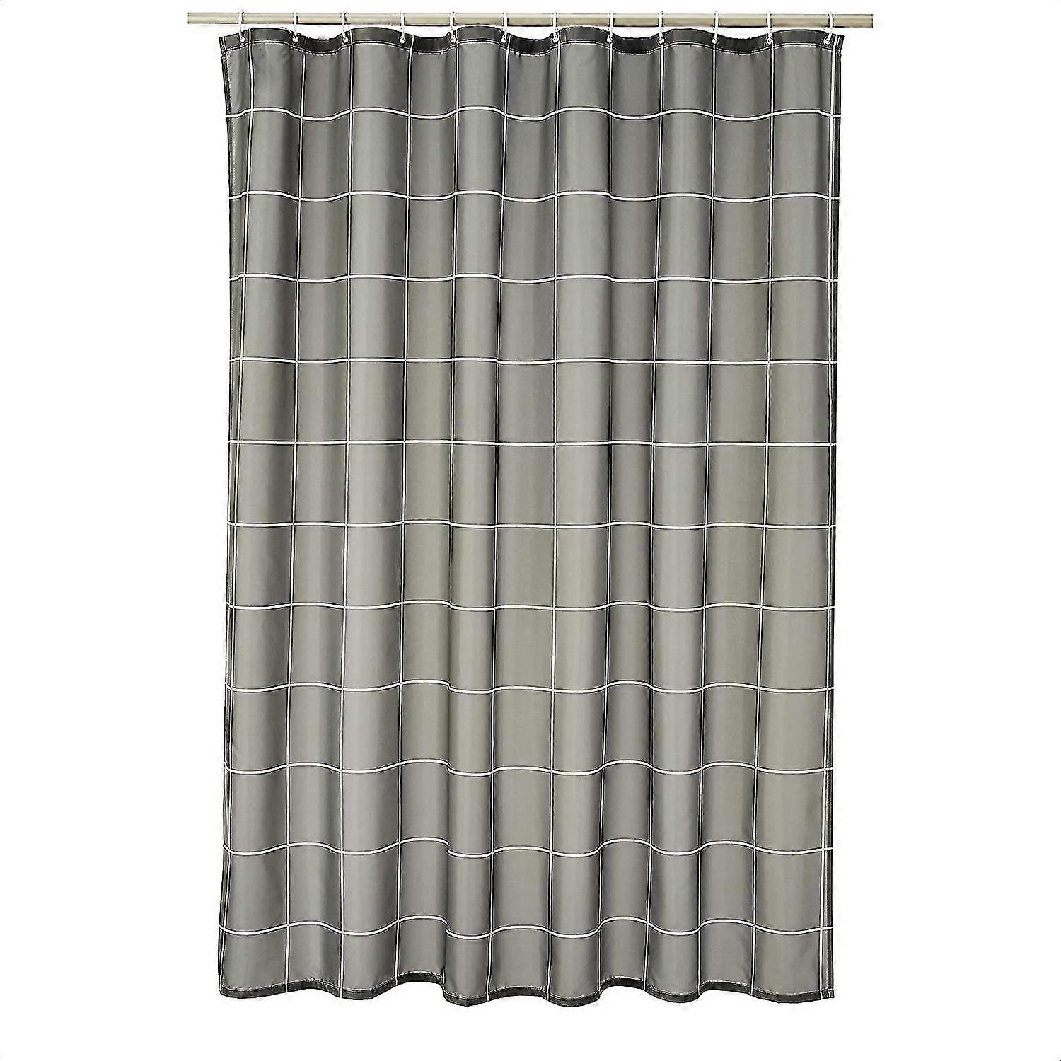Cortina de chuveiro de tecido - 72 X 72 Polegadas, Grade Cinza Escura