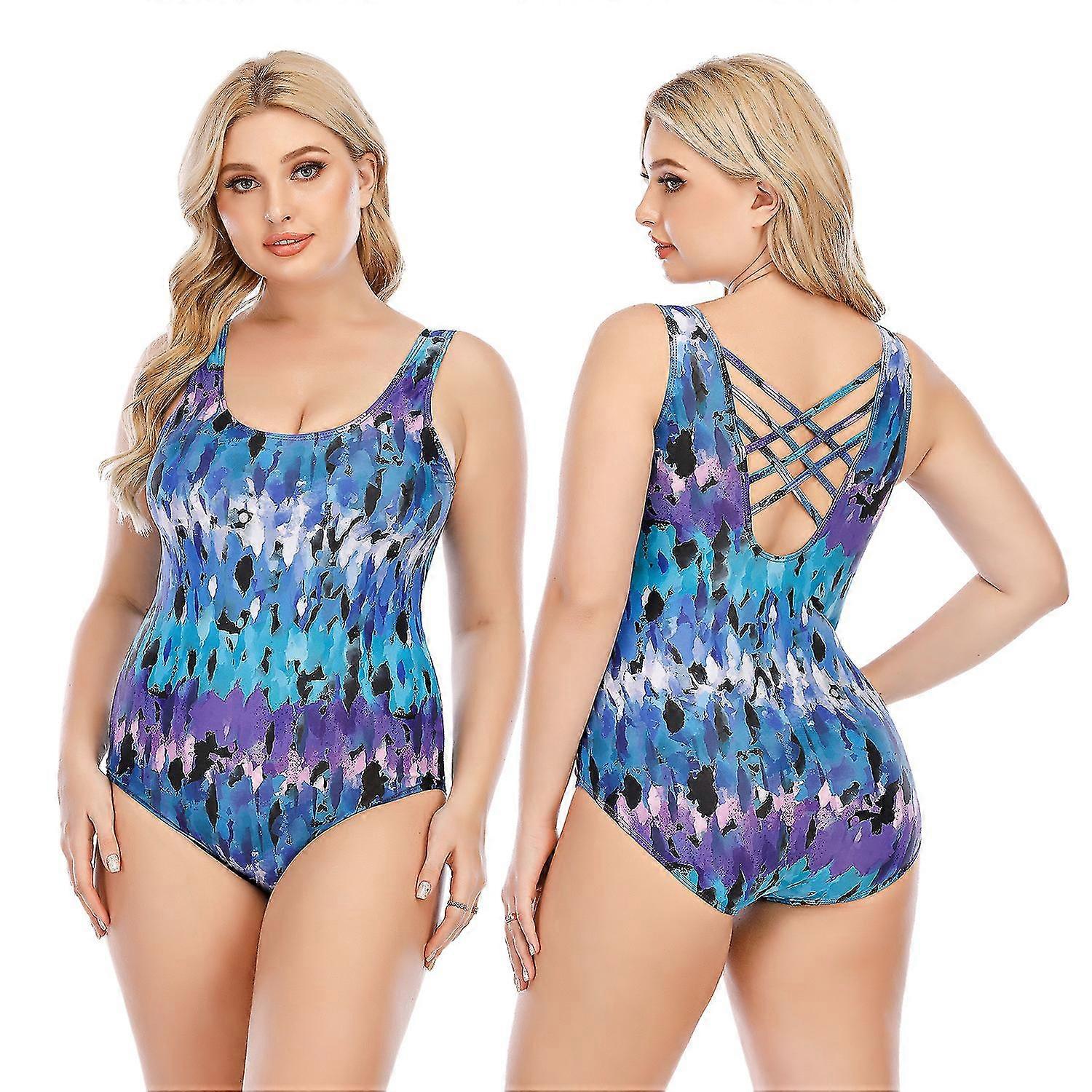 Maillots de bain pour femmes Contrôle du ventre Robe de bain Une pièce Maillot de bain Plus Taille Maillot de bain à col rond Maillots de bain Robe de bain