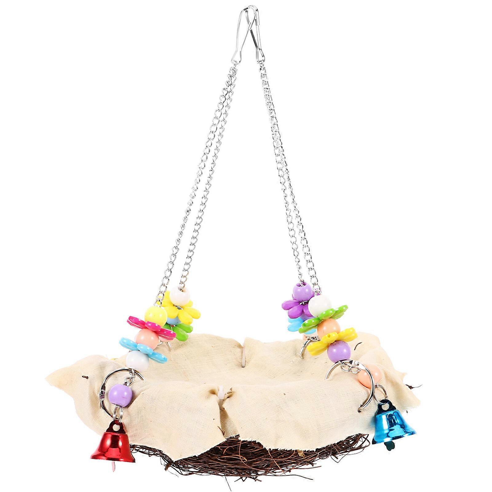 Bird Rattan Nest Natural Rattan Parrot Nest Bird Swing Toy Parrot Bird Nest Bird Parrot Swing