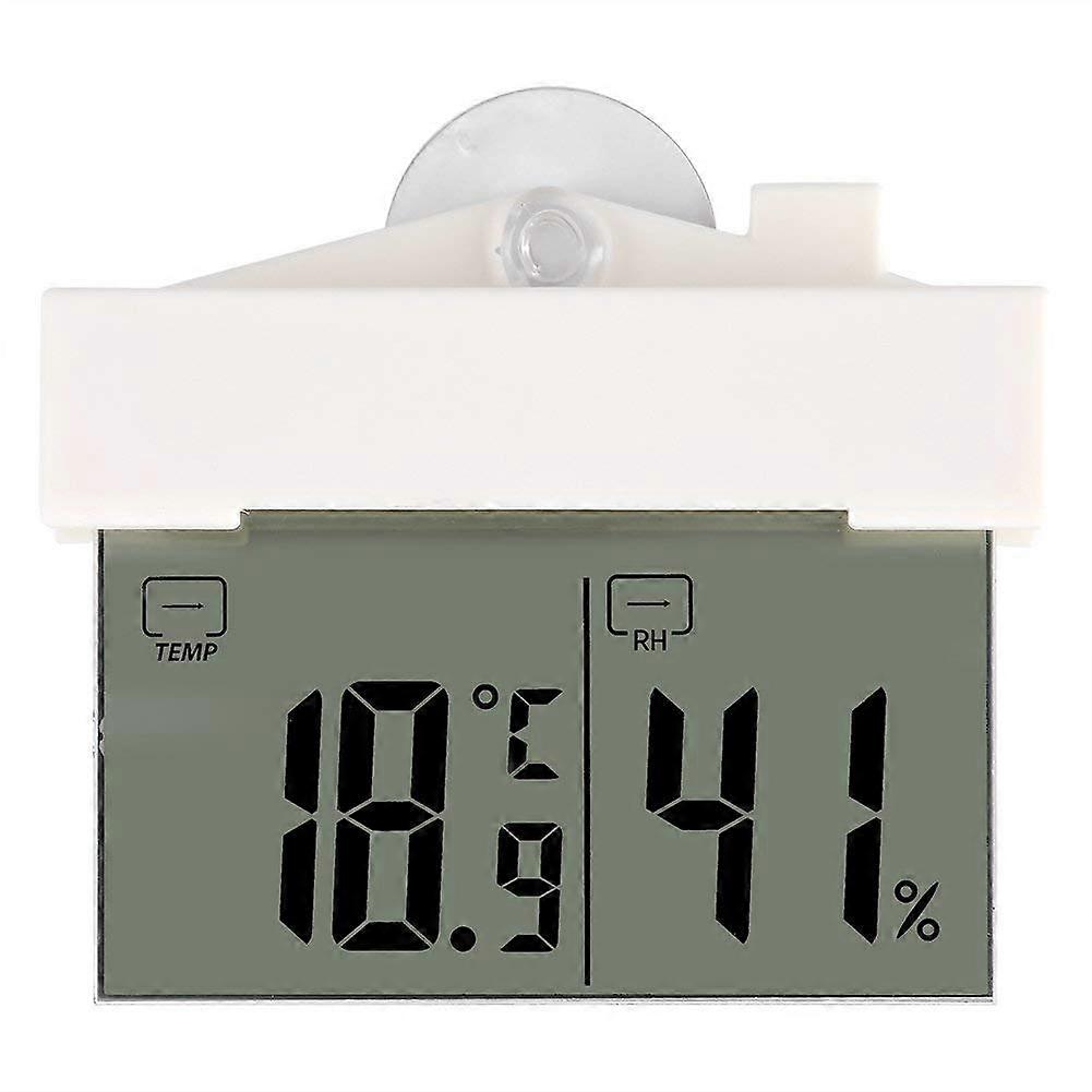 Digital Clock Thermometer Hydrometer LCD Self Adhesive with Suction Cup Clock Window Wall