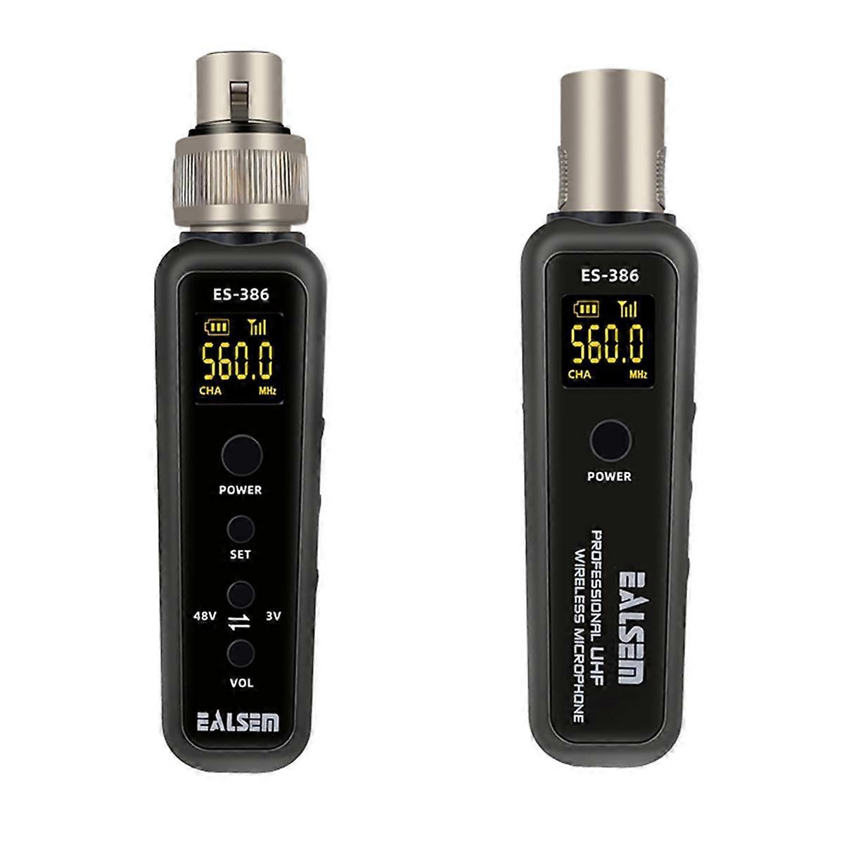 UHF Wireless Microphone Converter XLR Transmitter Receiver Microphone Wireless System for Dynamic Microphone 640-690MHz