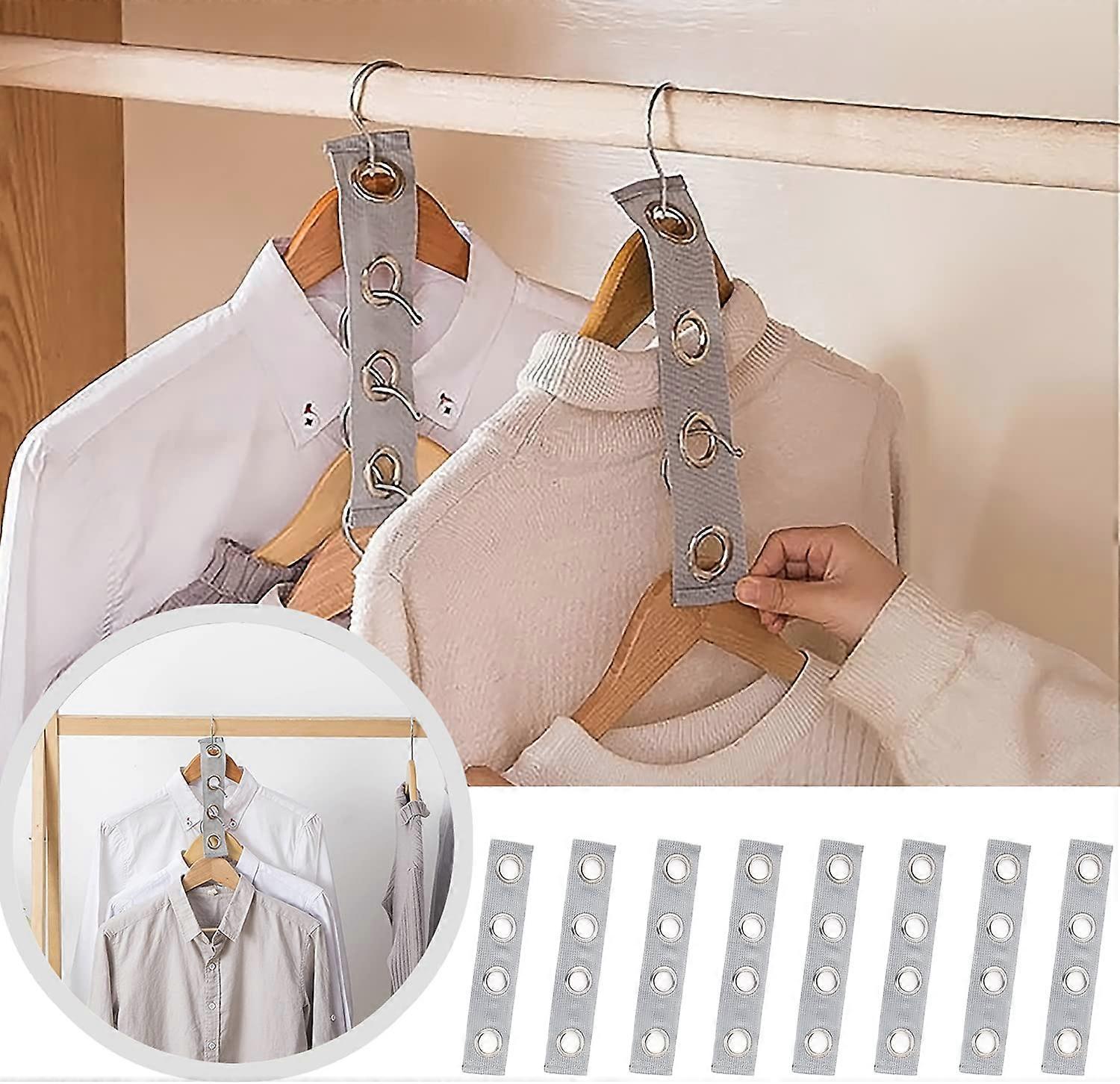 8 PCS Closet Hanger Connector Extender, Gray