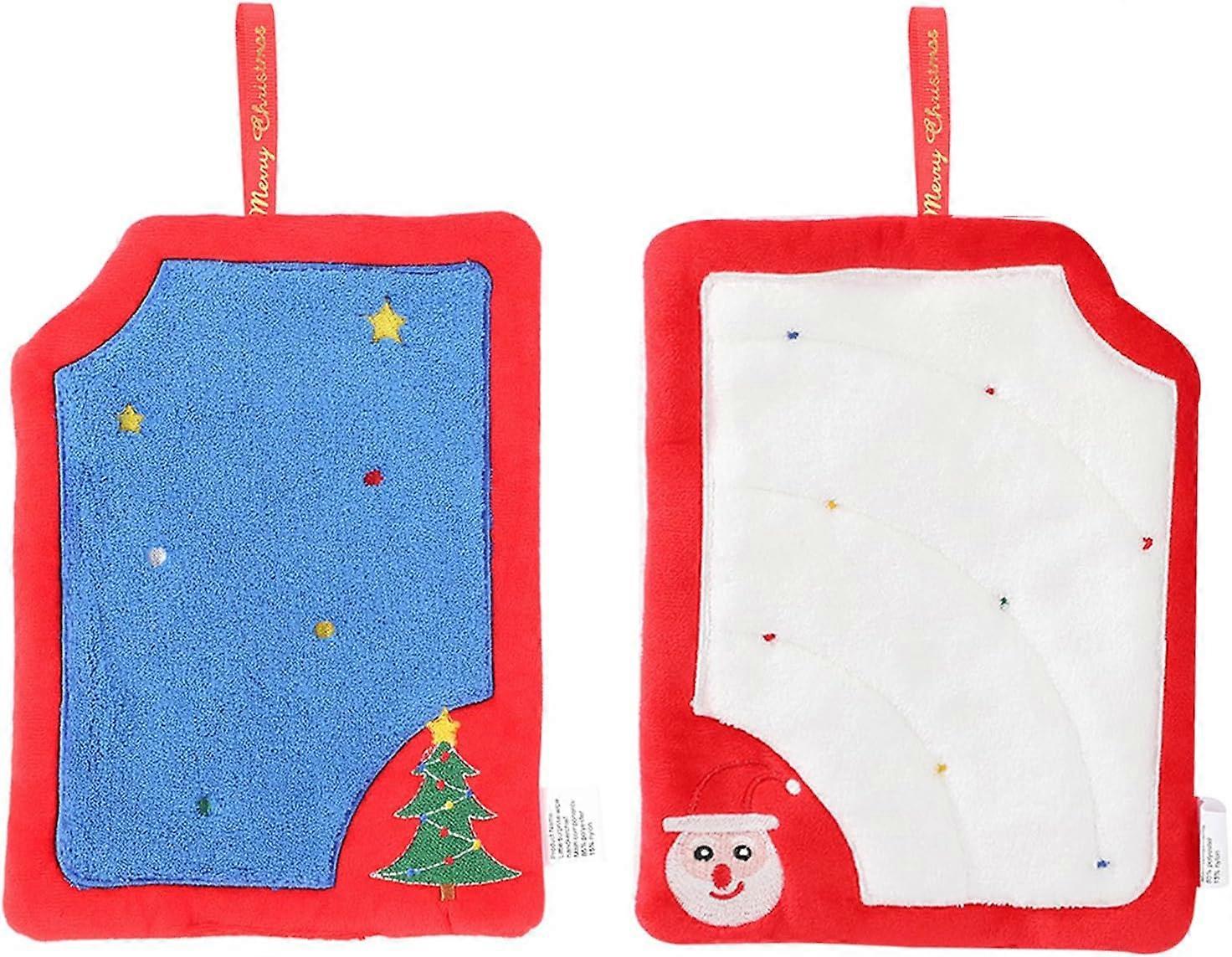 Set of 2 Christmas Hand Towels with Drawstring for Kitchen, Baking and Cleaning