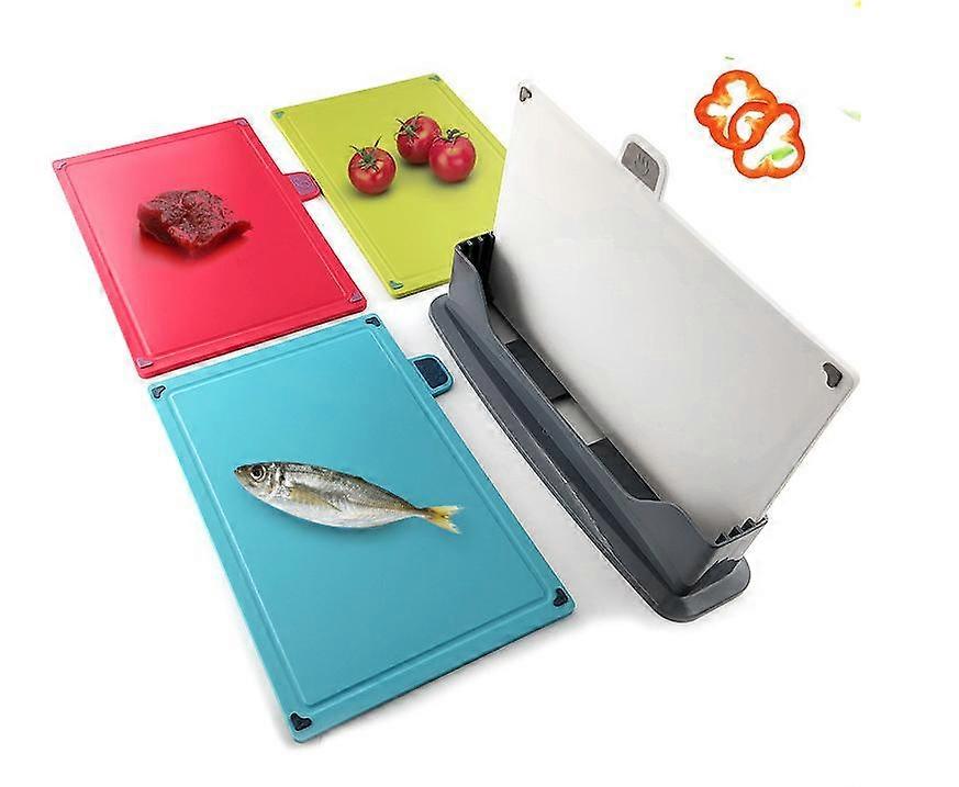 Kitchen 4-Color Classification Cutting Board Set PP Plastic Non-Slip