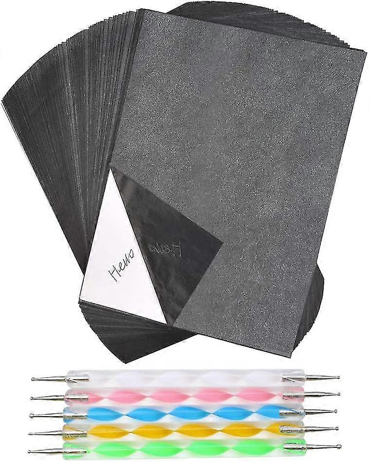 100 Sheets Carbon Paper, A4 Graphite Paper Transfer Paper, Carbon Paper Tracing Paper And Copy Papers With Embossing Pen Set