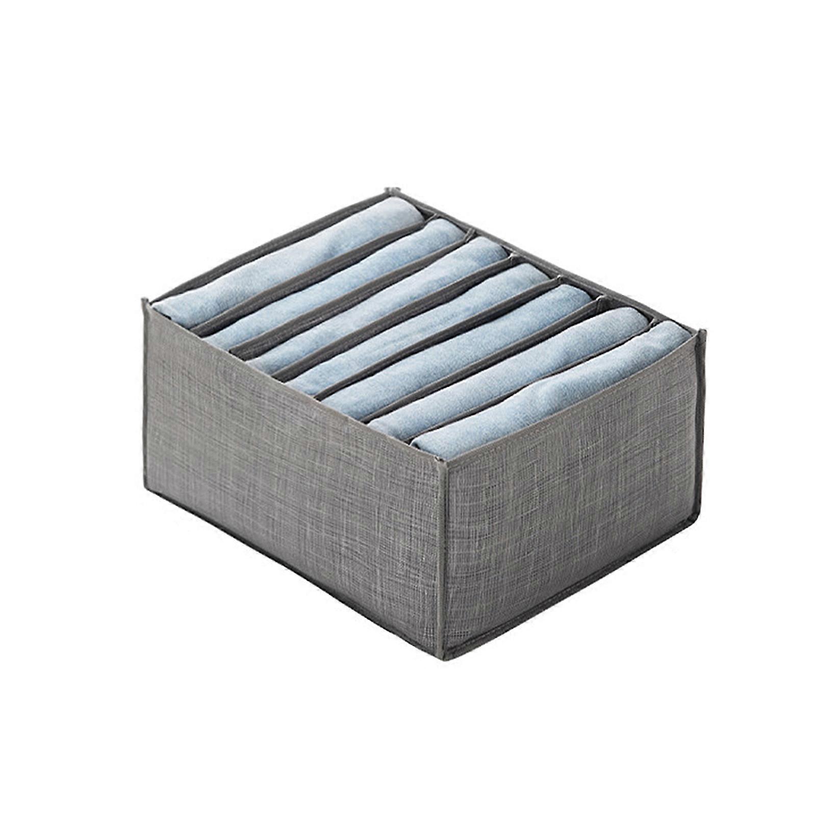 New Upgraded Clothes Organizer Box with Multiple Compartments for Sorting and Organizing, Durable and Foldable Storage Solution, Grey