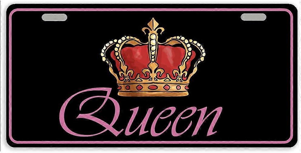 Tampa de Placa de Licença de Carro de Metal Crown Queen com 2 Furos 11.8 x 6.1 Polegadas