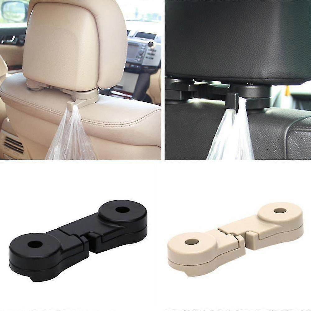 2 Pack Car Seat Back Headrest Hook,270 Rotation Invisible Car Hook Hanger Storage Organizer For Purse Coats Handbag