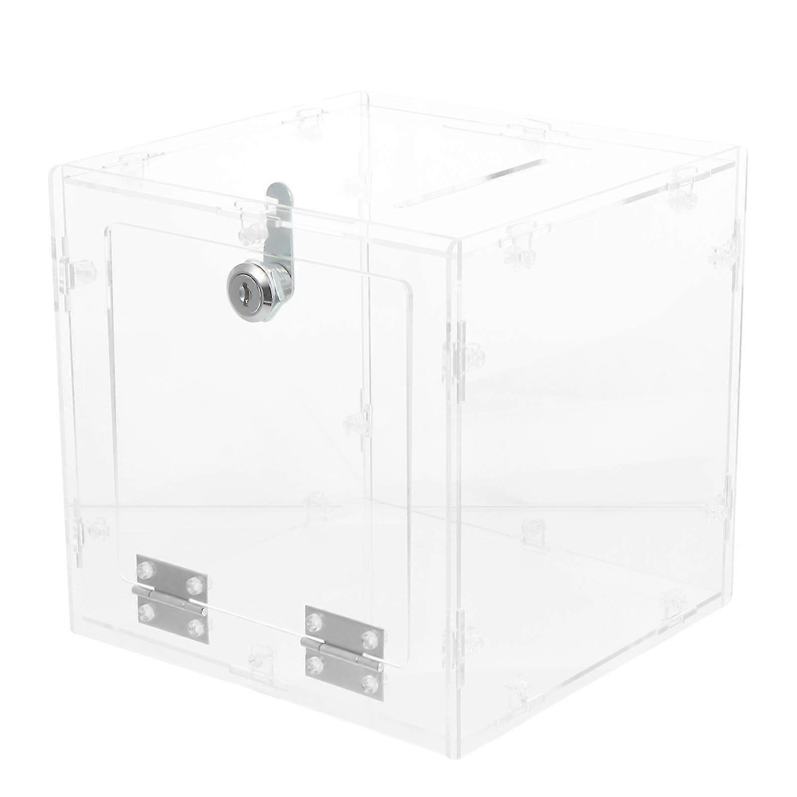 Clear Acrylic Display Donation Box Ballot Box Ticket Suggestion Container