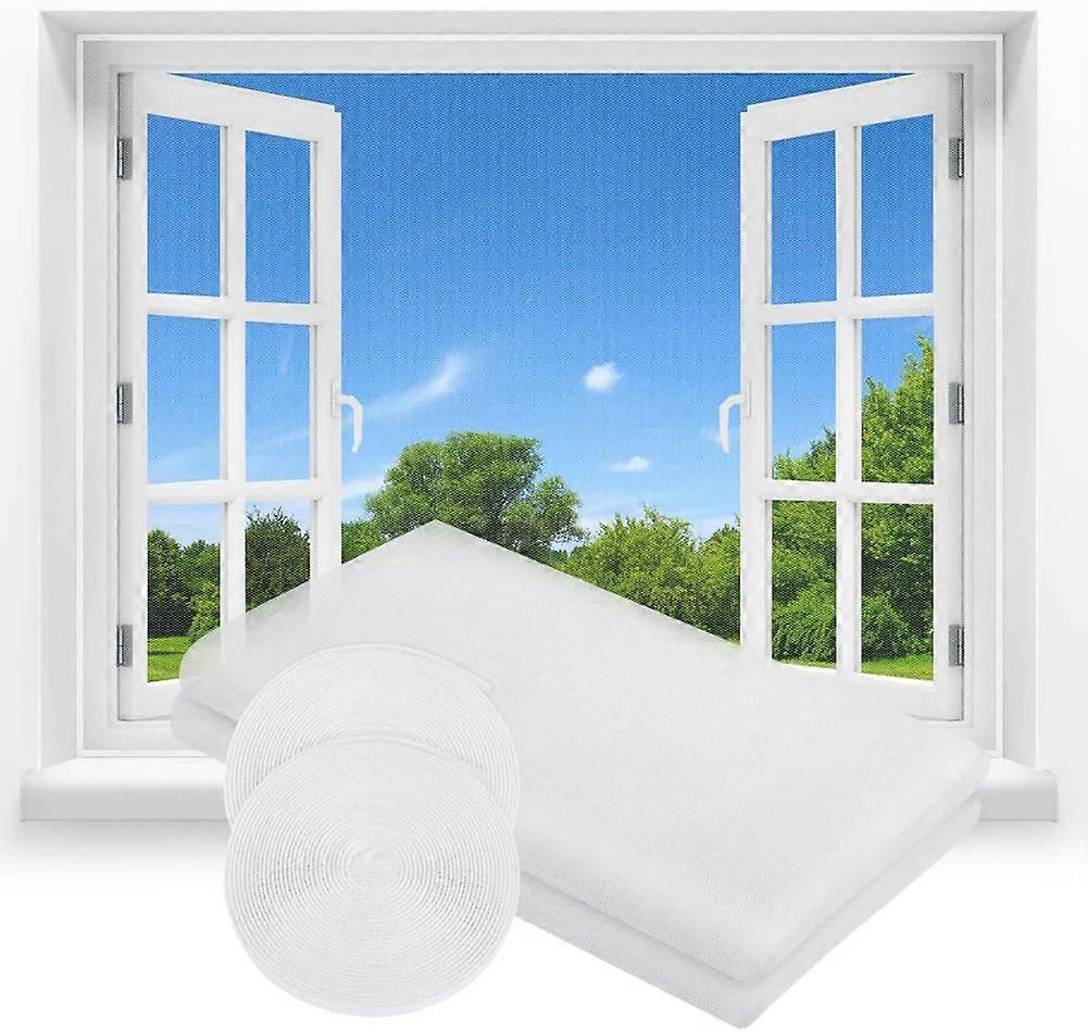Promotional sales Roll Up Window Mosquito Net, 2Pcs 130 x 150cm DIY Cuttable Self Adhesive Mosquito Net, with 2 Rolls Hook Adhesive Tape, Polyester Do