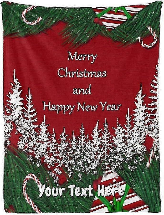t1830 Cobertor Personalizado Feliz Natal, Cobertor Personalizado com Texto de Nome, Ultra Macio para Sofá-cama Sofá Cobertor Lançamento, Cobertor bn1830