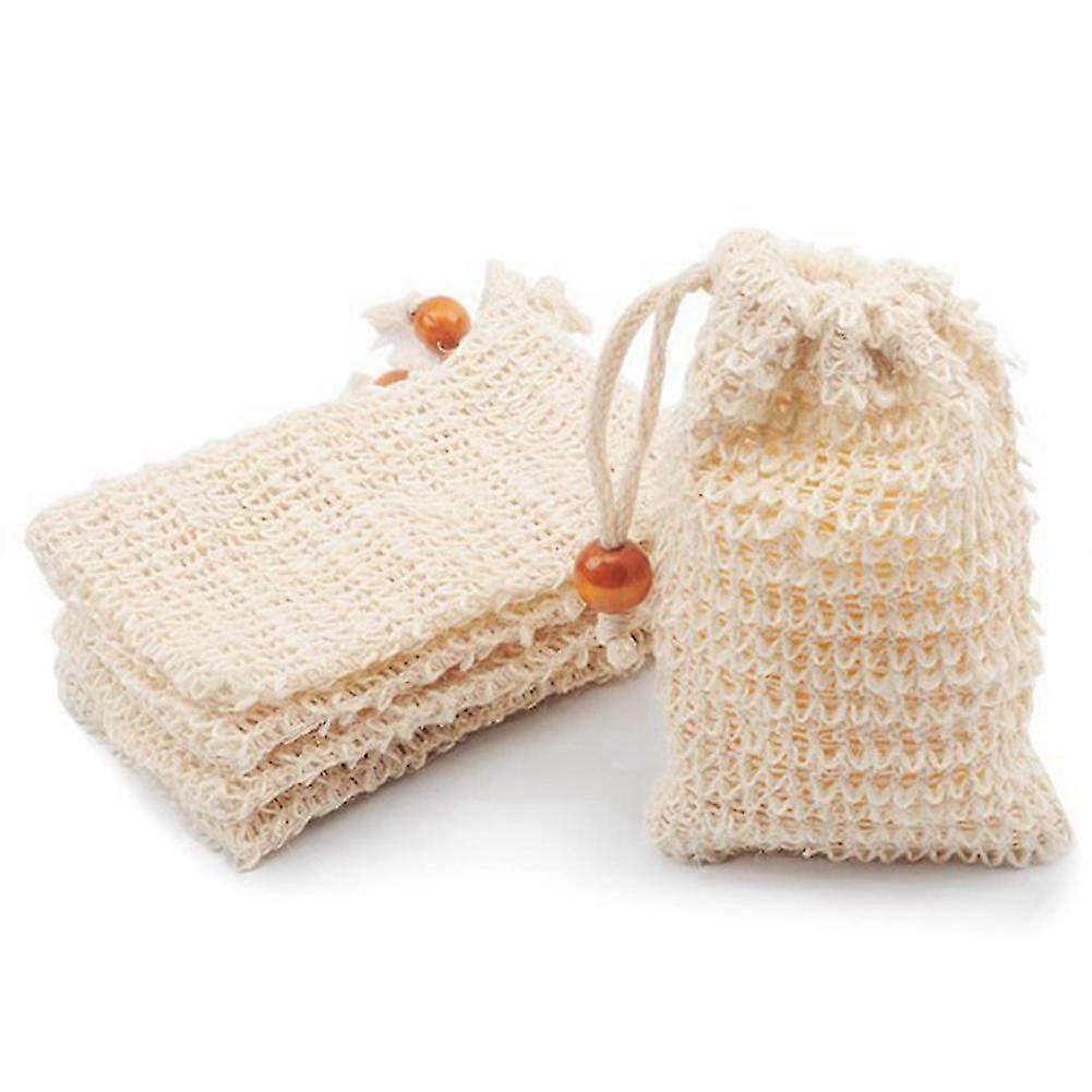 Soap Bags for Shower 60 Pack Natural Ramie Soap Saver Pouch Homemade Soap Mesh Bag with Drawstring