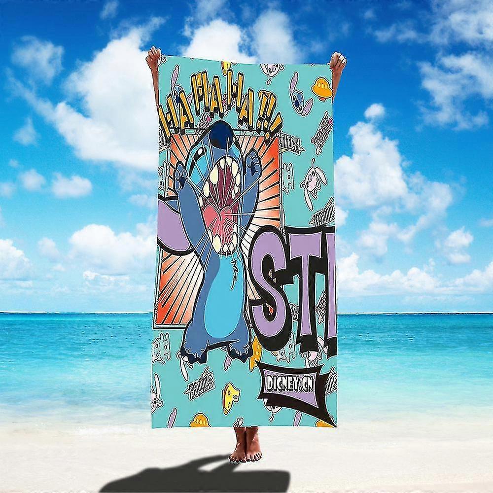 2023 1pc 75x150cm Disney Lilo & Stitch Beach Towel Soft Absorbent Bath Towel Children Boys Girls Pool Party Gift Microfiber Bath Towe