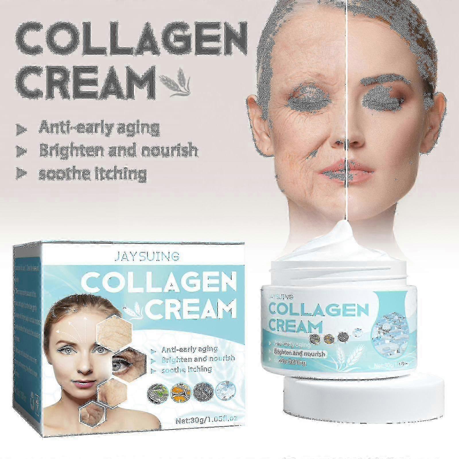 Jaysuingコラーゲンクリームハイドレーティング、引き締め、アンチエイジングスキン若返りクリーム-