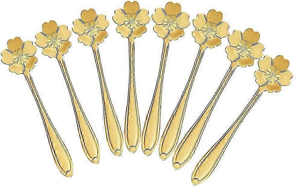 8-Piece Flower Coffee Dessert Espresso Scoop Set