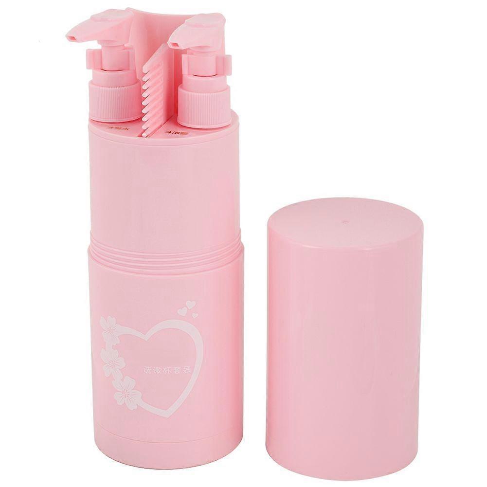 Travel Portable Wash Cup 5 Piece Set With Lotion Bottle Sip Cup Mirror Mirror Comb Set