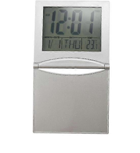 Mini Travel Alarm Clock, Digital LCD Display Desk Foldable Clocks With Snooze Backlight Temperature