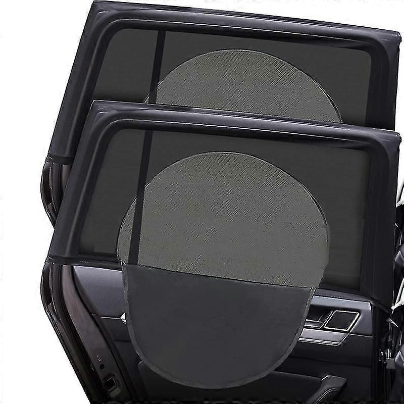 Left+right Car Window Mesh Curtain Anti-mosquito Sun Window Curtain With Zipper