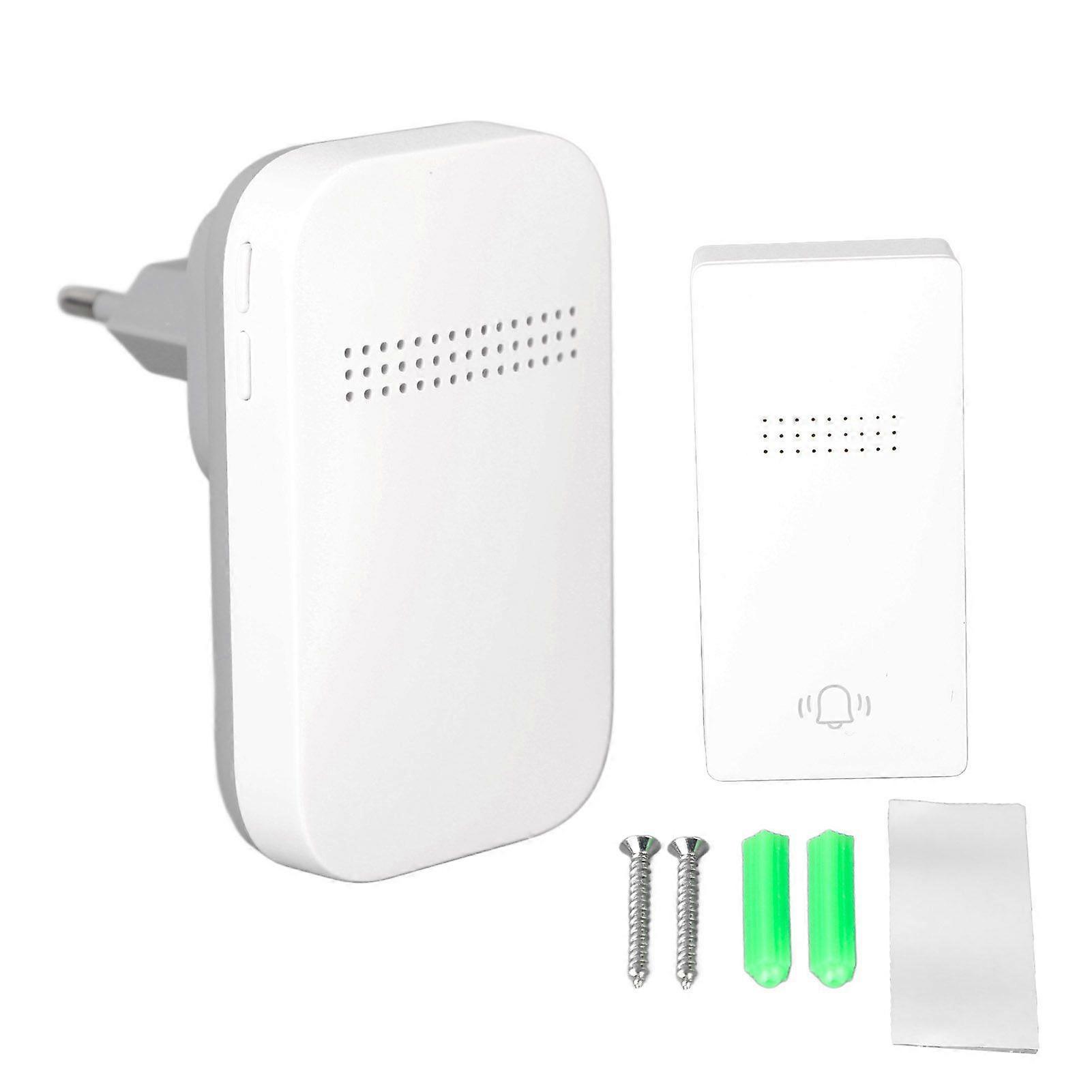 Self Powered Door Bell with Receiver Automatic Ringing Push Button Wireless Doorbell 100230V EU Plug
