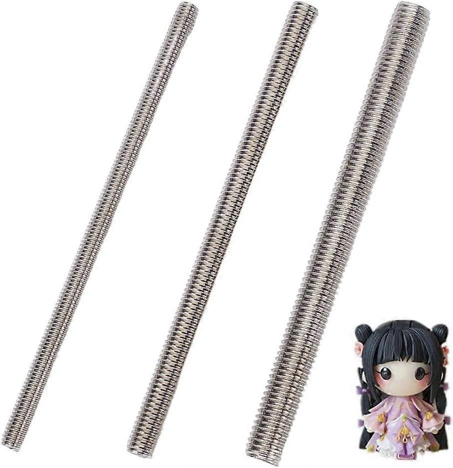 3pcs Special Texture Effect Stick, 3 Sizes Clay Sculpture Hair Texture Tool Iron Pottery Sculpting Stamps Clay Texture Making Tools for Beginner Profe