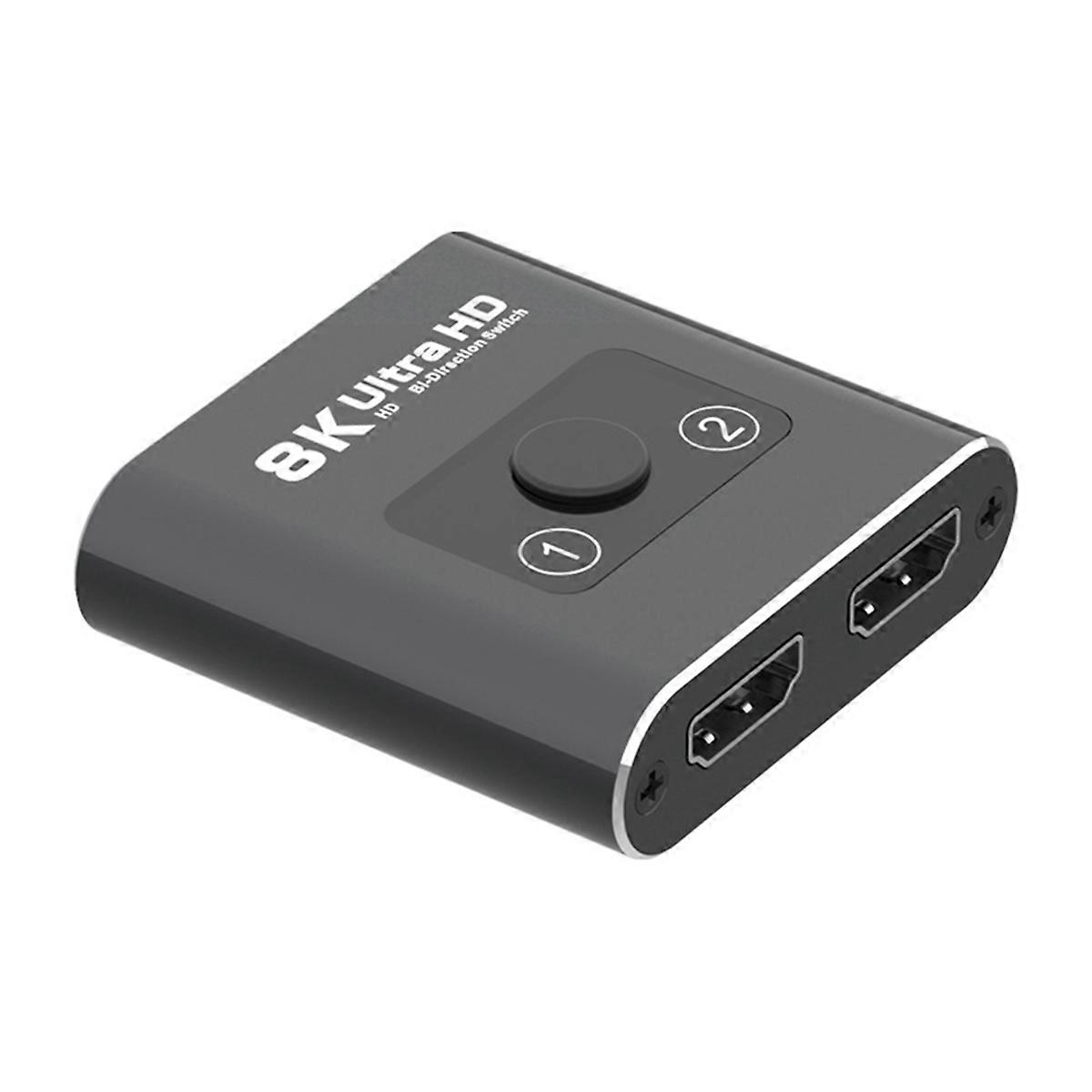 Interruptor de Bidirecional HD 8K 60Hz 1 em 2 Saídas - Compatível com Divisor de Vídeo Divisor Duplo Disp