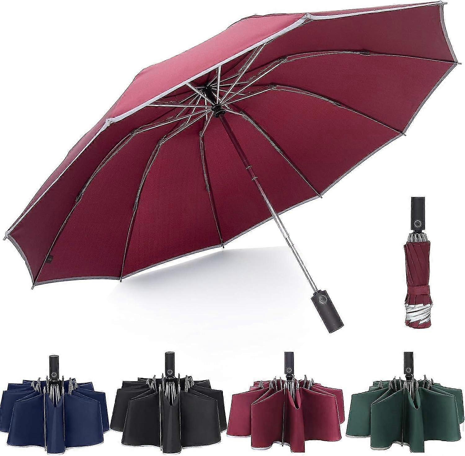 Windproof Reverse Umbrella Compact, Upside Down Inverted Folding Umbrellas For Rain, Car Travel Umbrella AutomaticAnd Close For Women Men