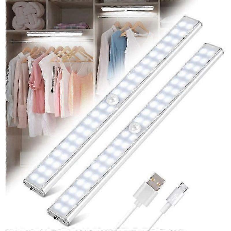 40 LED Closet Light Wireless USB Rechargeable Magnetic Motion Sensor 4 Lighting Modes Closet Light 2ps