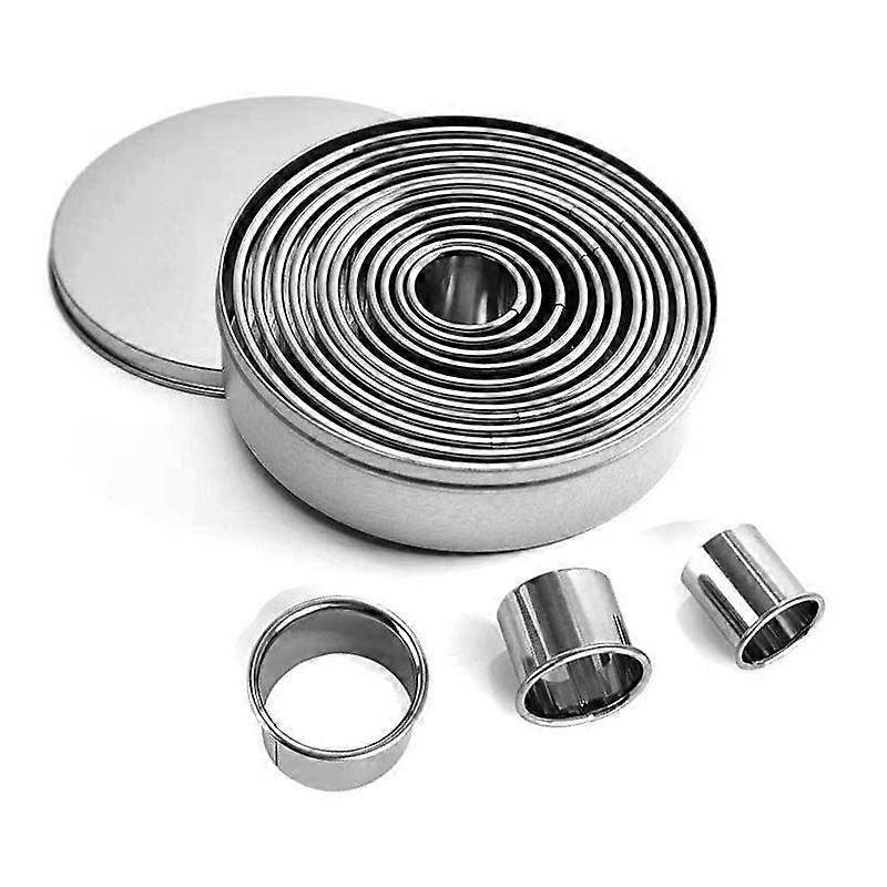 Round Cookie Cutters Set 12 Pieces Bistcuit Cookie Cutters Circle Pastry Cutters Round Donut Ring Molds for Baking for Pastries