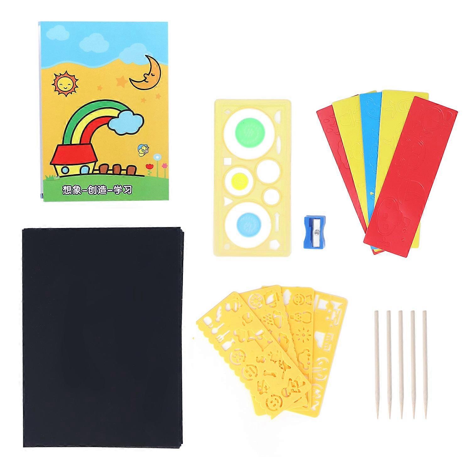 Scratch Paper Art Set DIY Ręcznie robione dzieci Graffiti Book Scratch Paper Off Set do gier imprezowych Wielkanoc