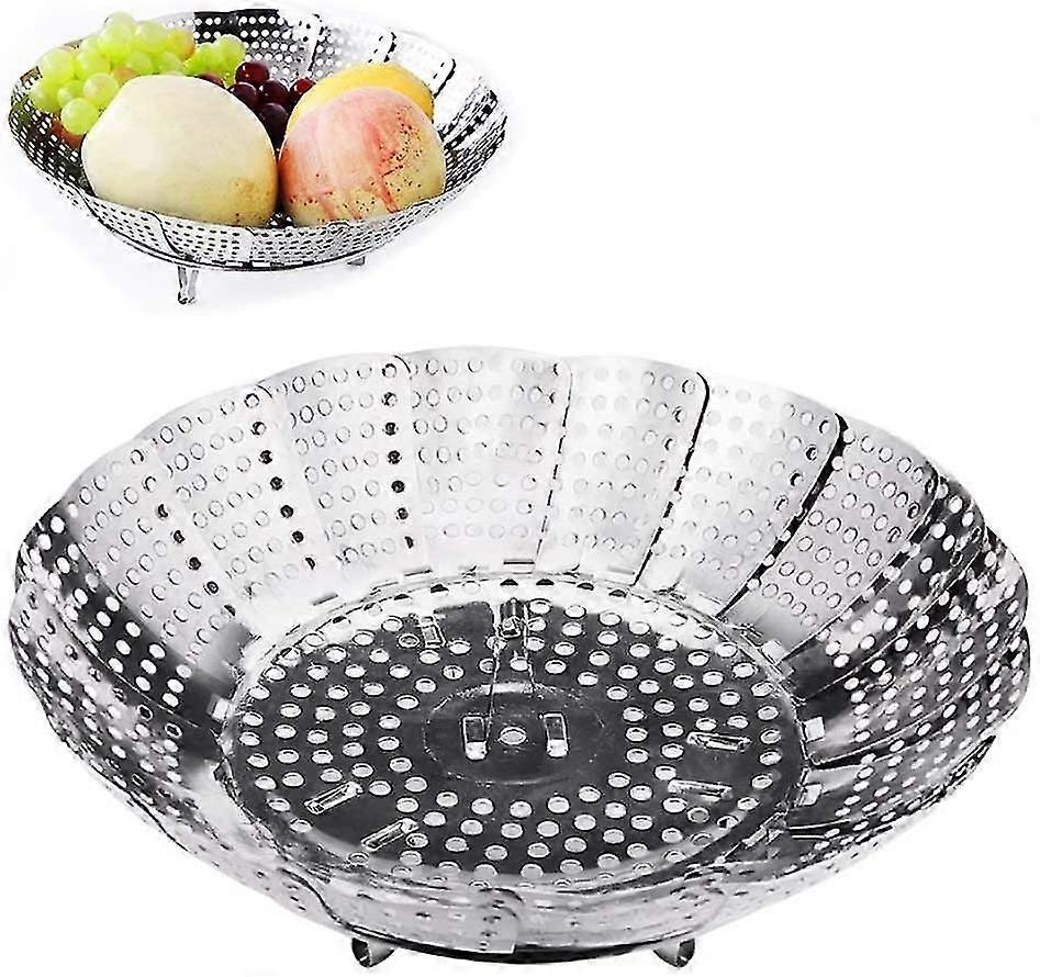 Vegetable Steamer, Stainless Steel Adjustable Folding Steamer