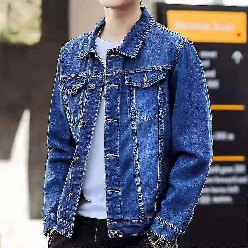 Spring and Autumn All-match Denim Jacket Men's Loose Large Size Tooling Jacket Denim Coat