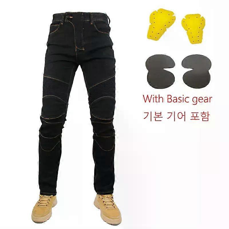 אביזרים לאופנוע Pantalon Moto Para Hombre קלאסי ג'ינס כחול רכיבה מובנה ציוד מגן אופנוע חורף ג'ינס