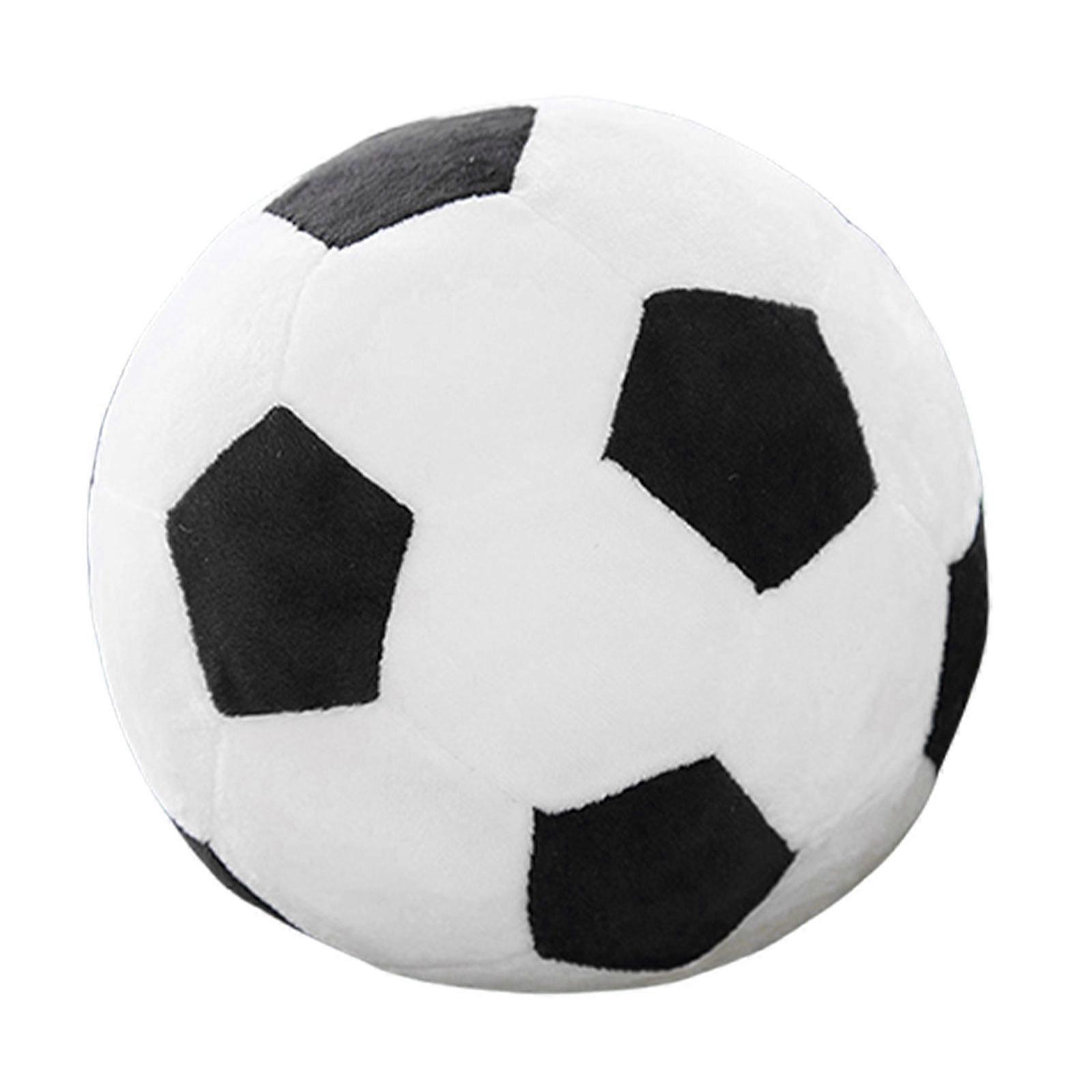 Football Shape Stuffed Pillow Decorative and Functional Soccer Plush Cushion, Soft for Home and Travel  28cm