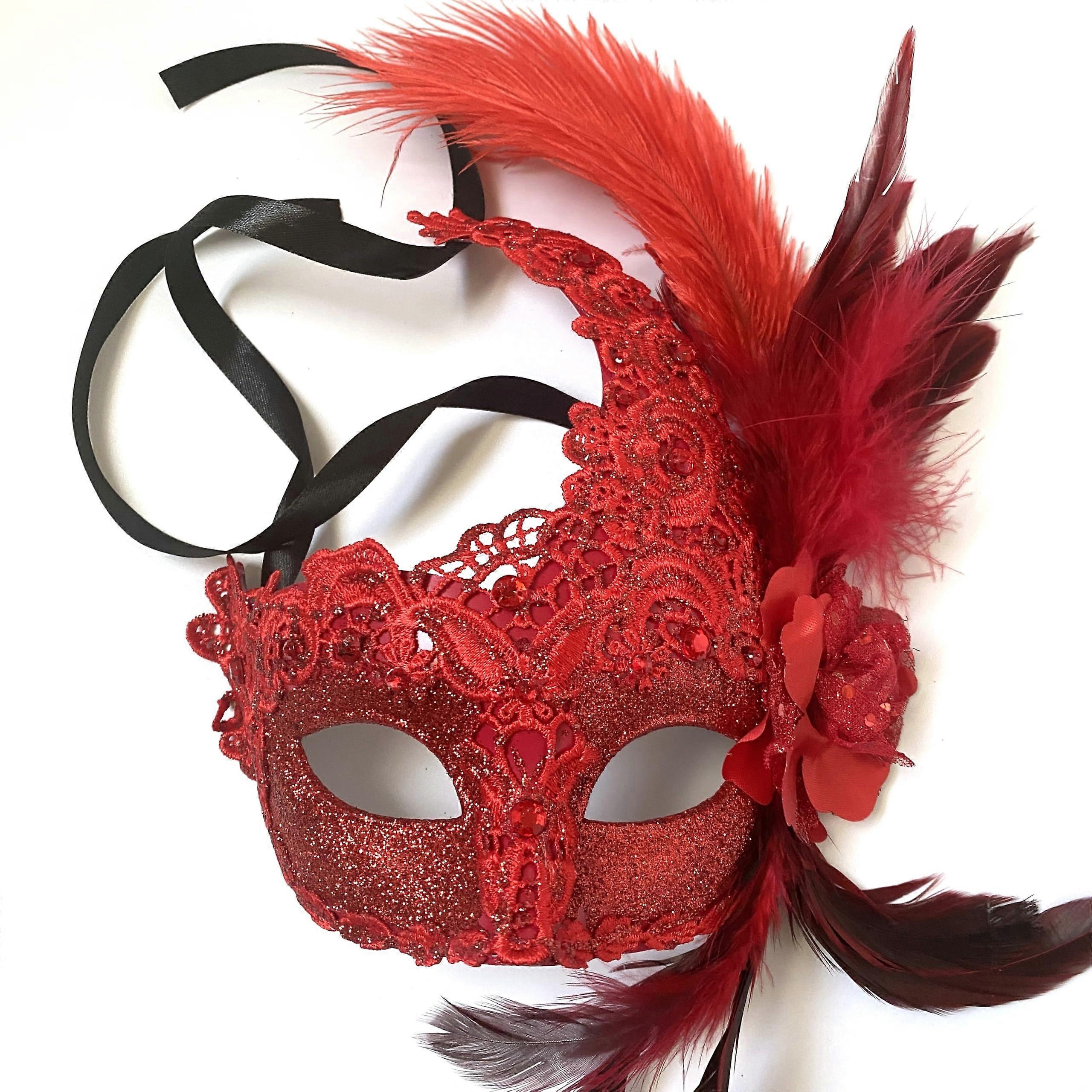 Brocade Lace Masquerade Ball Mask for Burlesque Events, Elegant Design, Adjustable Fit, Intricate Patterns
