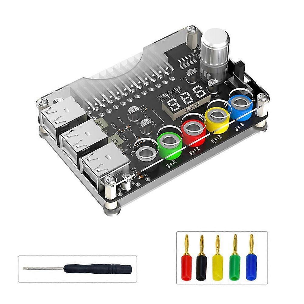 24Pin ATX Power Supply Breakout Board Power Module Adjustable Voltage Knob 6 Port USB 2.0 Supports