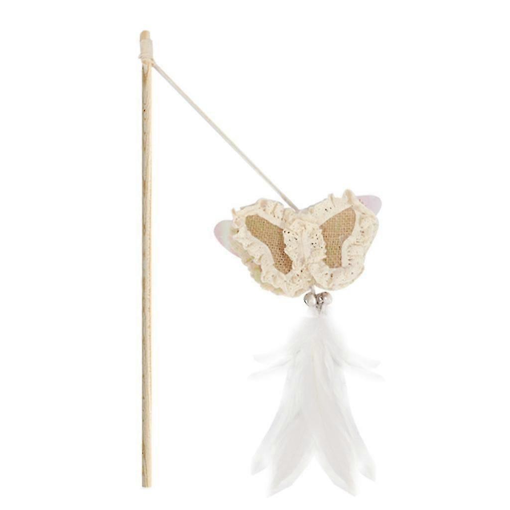 Cat Feather Wand Toy Kitten Teaser Stick Toy Cats Bell Interactive Cat Wand Toy