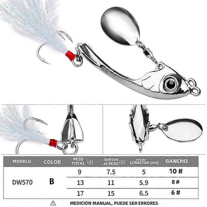 VIB Fishing Lure With Rotating Metal Sequins 9g/13g/17g 50mm/59mm/65mm Bait Wobbler Imitation Perch For Freshwater Saltwater